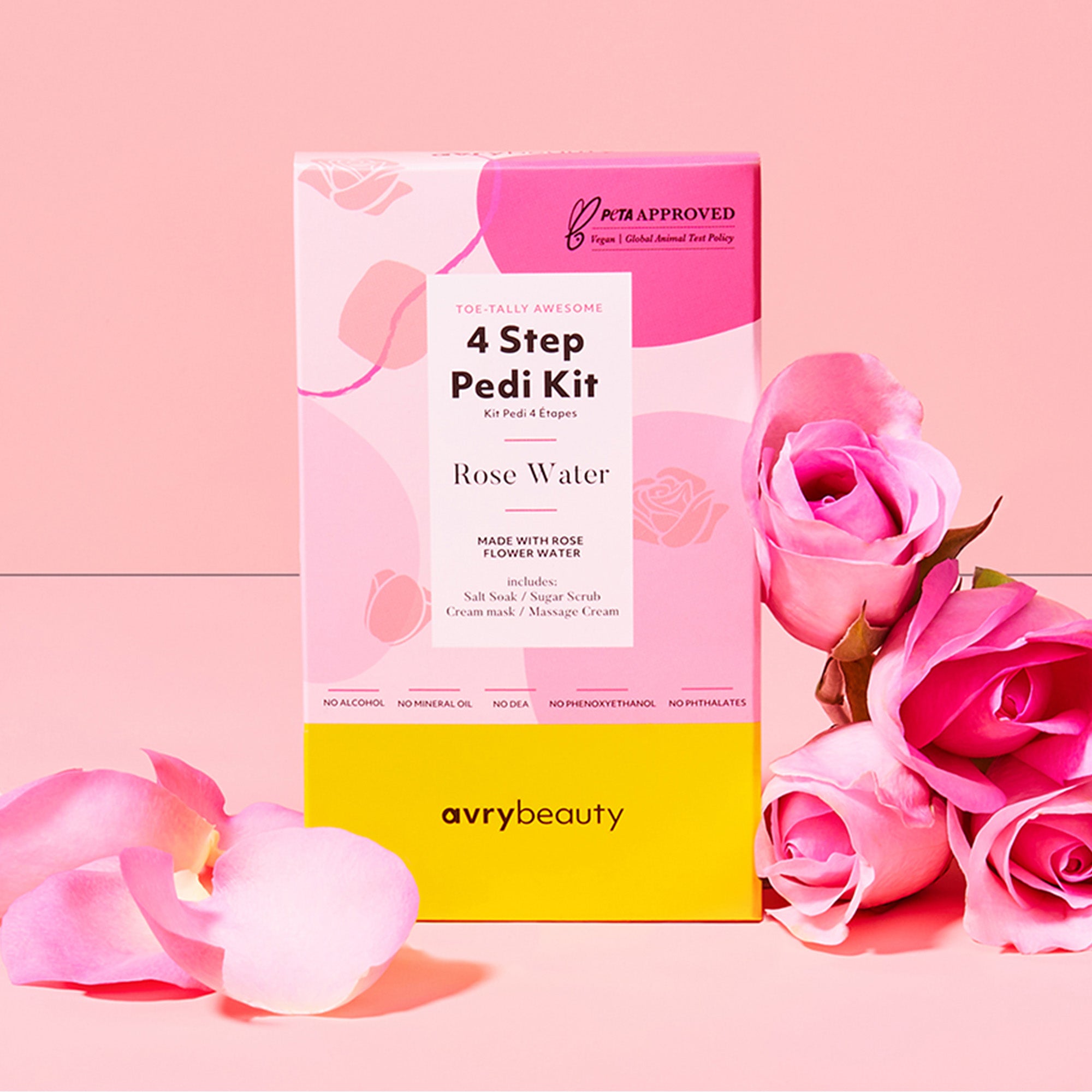Rose Water 4-Step Pedi Kit | AvryBeauty