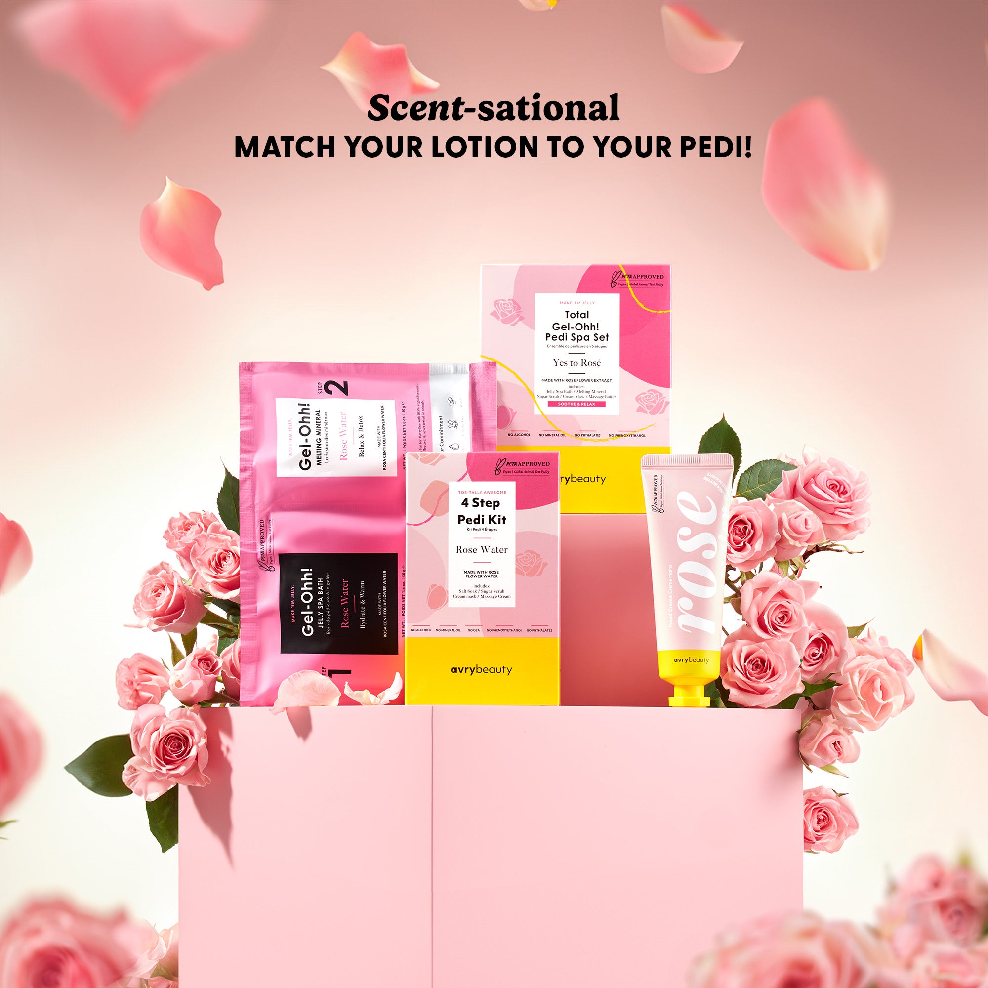 Rose Water 4-Step Pedi Kit | AvryBeauty