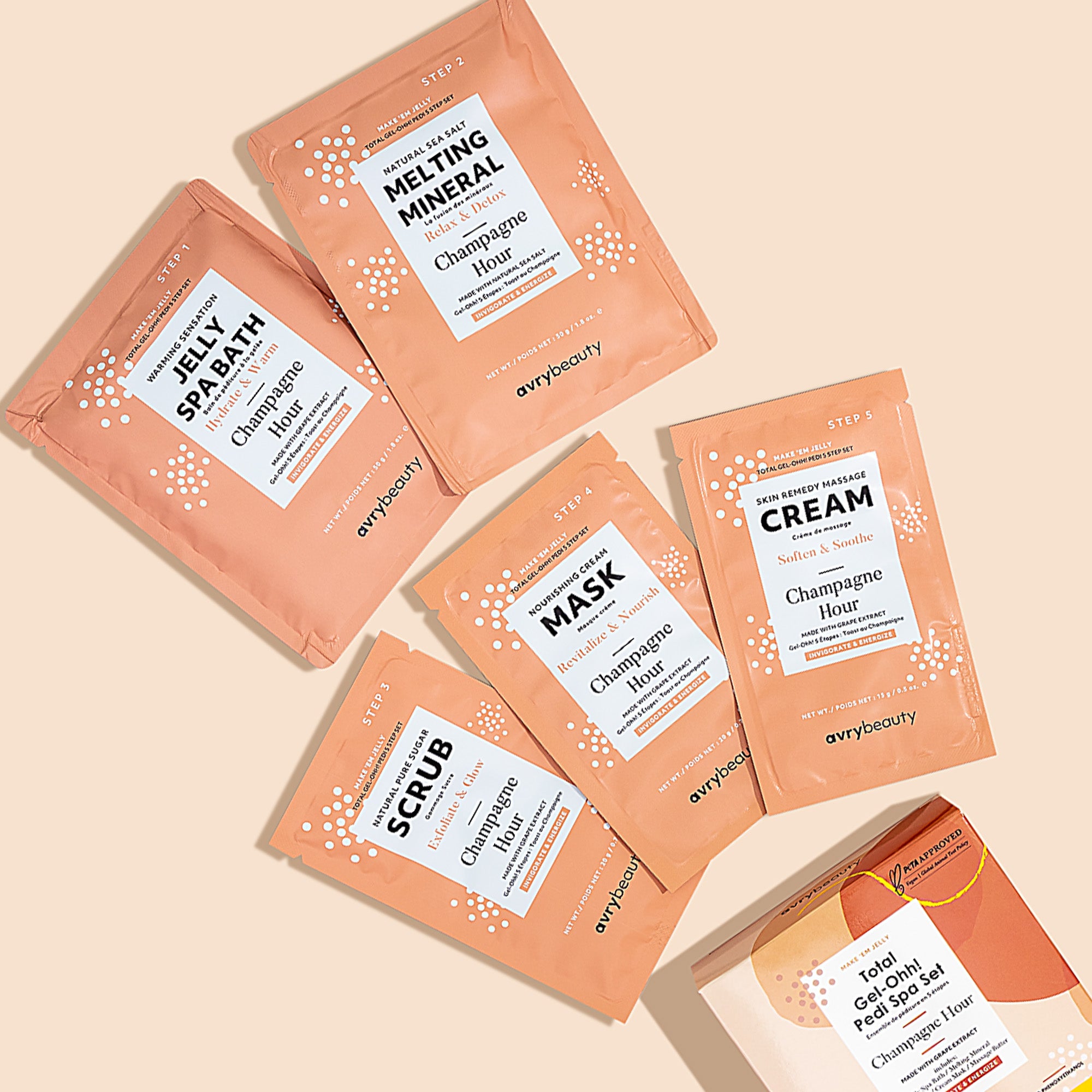 YTB フェイスジェル Champagne Hour Total Gel-Ohh! Pedi Spa Set Pedicure Kit | AvryBeauty