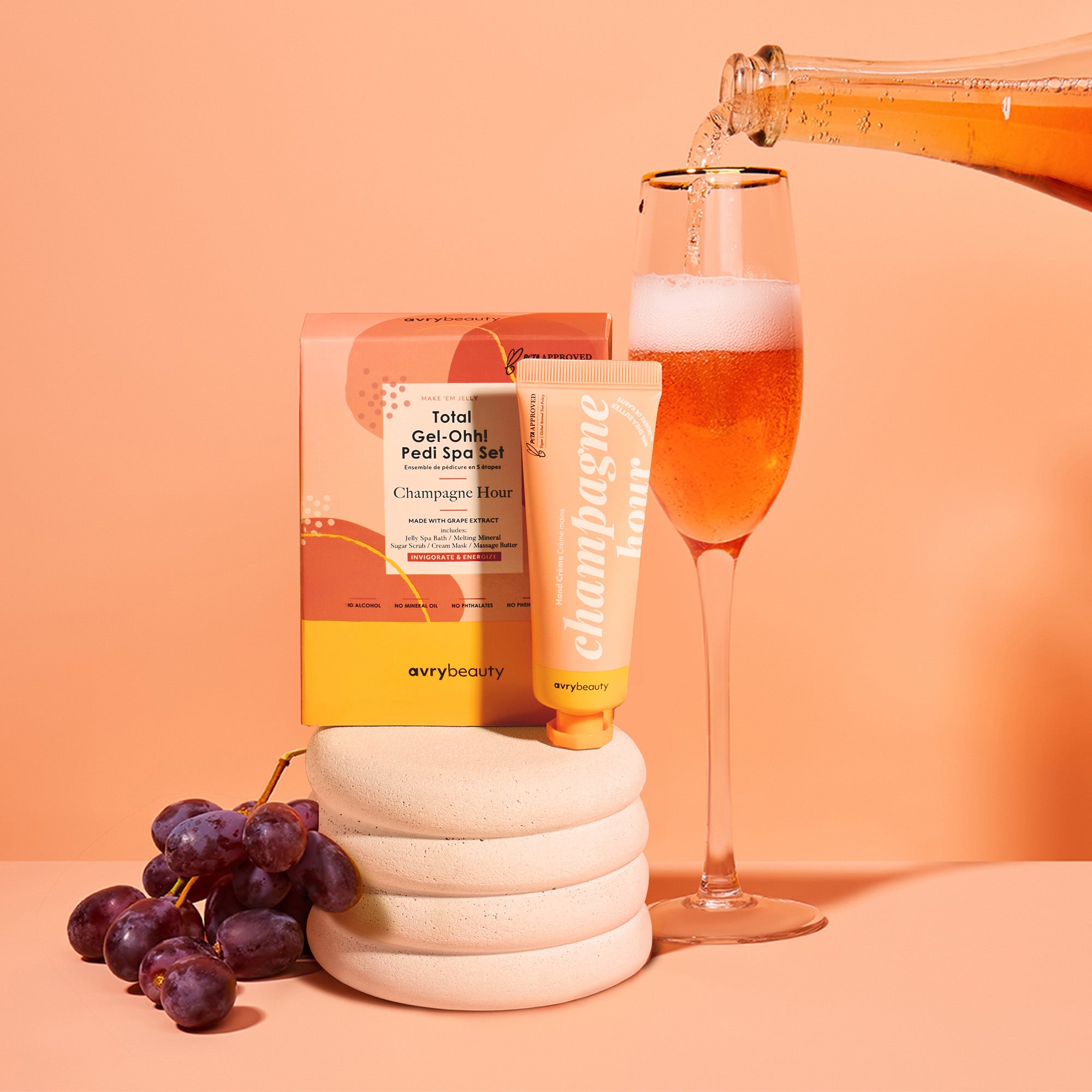 Champagne Hour Total Gel-Ohh! Pedi Spa Set Pedicure Kit | AvryBeauty